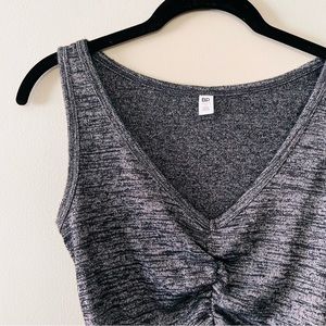 ♦️ Buy 2 get 1! BP cinch-front crop top Heather grey Small rayon lettuce edge